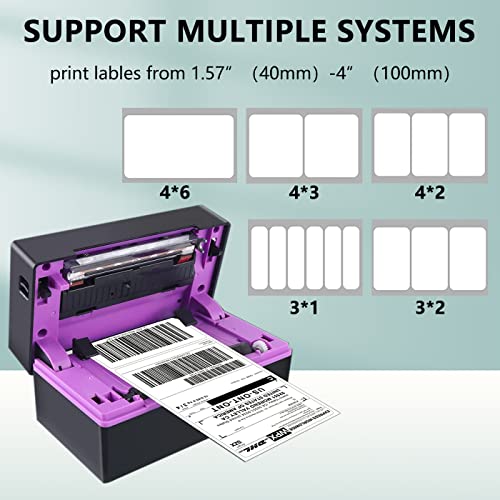 LENVII 4 Inch Thermal Label Printer with Bluetooth Connectivity丨For Shipping Labels/Warehouse/Logistics/Ecommerce/Ocean Freight丨High Resolution丨Compatible with Etsy, Shopify，eBay(Excludes holders)