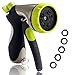 TAYTHI Garden Hose Nozzle Hand Spray Nozzle with 5 Washers - 8 Adjustable Pattern Pistol Grip Front Trigger Water Nozzle High Pressure for Watering Plants, Car Wash and Showering Pets