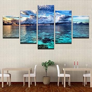 Amazon Com Oupdj 5 Consecutive Paintings Modern Paint Canvas