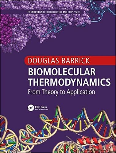 Biomolecular Thermodynamics From Theory To Application Foundations Of Biochemistry And Biophysics 9781439800195 Medicine Health Science Books Amazon Com