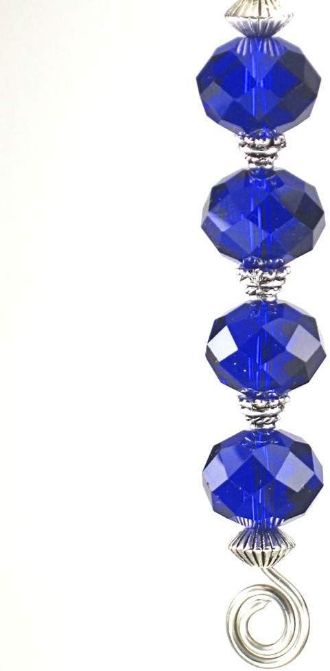Brilliant Rich Cobalt Blue Faceted Glass Ceiling Fan Pull Light