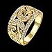 Zarbrina Women's Fashion Rose Gold Plated Cubic Zirconia Wedding Band Flower Engagement Promise Ring