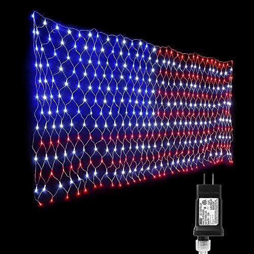 JEOSNDE LED String Lights American Flag Independence Day Commemorative Day Hanging Lamp House Layout Color Lamp