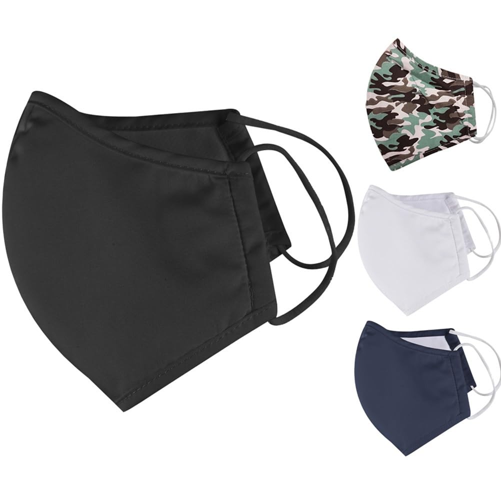 Iron Mountain 5 Pack 3 Layer Polyester Cotton Nano Mesh 30 x Washable Face Mask, Black — image 1