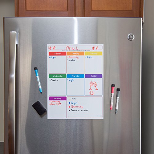 Dry Erase Weekly Calendar for Fridge with Stain Resistant