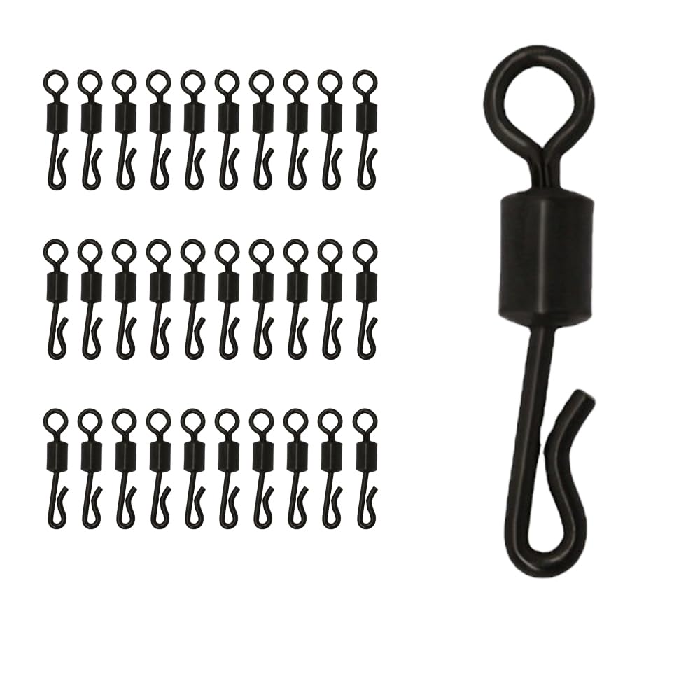 JIXIWANG 30 Pieces Quick Change Swivels Fishing Barrel Swivel Rolling Fishing It Is A Necessary Fishing Accessory For Anglers
