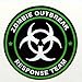 3 - Zombie Outbreak Response Team Green Hard Hat/Helmet Stickers 1 1/2” H125