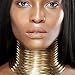 Haluoo_Jewelry Large Collar Circle Necklace,Haluoo Women African National Flamboyant Adjustable Necklace Creative Leather Collar Necklace Punk Egypt Chunky Collar Necklace Women Jewerly (Gold)thumb 1
