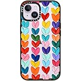 CASETiFY Impact iPhone 14 Case [4X Military Grade Drop Tested / 8.2ft Drop Protection] - Polka Daub Hearts - Glossy Black