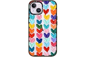 CASETiFY Impact iPhone 14 Case [4X Military Grade Drop Tested / 8.2ft Drop Protection] - Polka Daub Hearts - Glossy Black