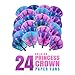 M & M Products Online Princess Party Supplies: 24 Folding Princess Crown Paper Fans - Variety Of Colors & Designs - Perfect For Princess Birthday Dress Up Parties & Favors - Lifetime Replacement