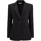 Hobemty Women's Business Casual Blazer Open Front Long Sleeve Work Suit Jacket with Pockets