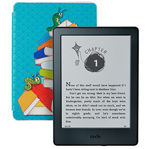 Kindle for Kids Bundle with Kindle E-reader 8th Generation, 2-Year Worry-Free Guarantee,  Bookworm Cover