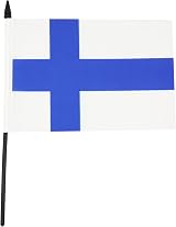 AZ FLAG Finland Table Flag 5x8 in Polyester Desk Flag with Pole & Base view 2