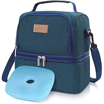 Lifewit Insulated Lunch Box for Adults/Men/Women/Kids, Thermal Lunch Bag, Cool Bento Bag for Office/School/Picnic, 7L, Dual Compartment, Blue