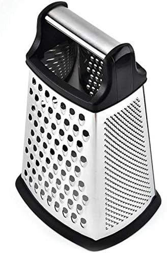 Betrome Stainless Steel Box Grater, Vegetable Slicer with 4 Sides Best & Better Grip Handle for Vegetables, Cheese. (10")