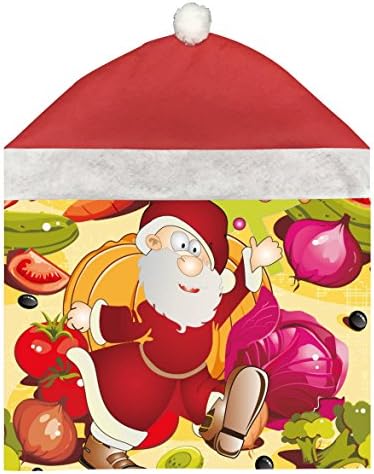 Fruit Santas Christmas Kitchen Chair Back Slip Covers Set of 1 Dining Room Accessory