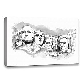 Canvas Wall Art Freehand Sketching of Scenery Pictures Home Wall Decorations for Bedroom Living Room Paintings Canvas Prints Framed - 12x18 inches