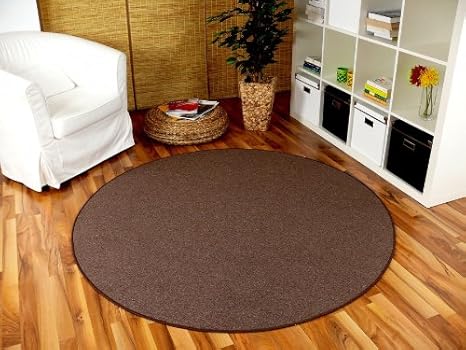 Snapstyle Feinschlingen Velour Teppich Strong Dunkelbraun Rund in 7 Größen