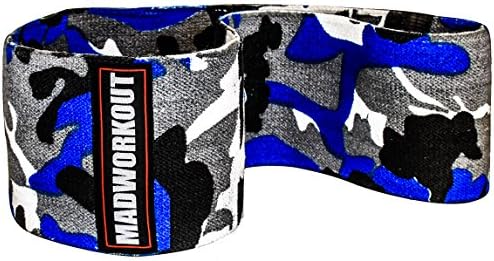 MADWORKOUT New Exercise Resistance Stretching Loop Band 4" (Inch) Wide - GIVES you MORE RESISTANCE THEN ANY OTHER BAND!!! 100% $ BACK!!! BEST QUALITY GUARANTEED!!! (Navy/blue, Large)