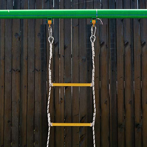 image for X XBEN Xben 7.5' Rope Ladder with 2 Hooks for Kids & Adults, Climbing 