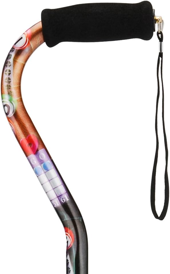 NOVA Designer Walking Cane with Offset Handle, Lightweight Adjustable Walking Stick with Carrying Strap, “Maui Flowers” Design: Health & Personal Care