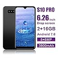 Unlocked Cell Phone, s10pro 3G (WCDMA:850/2100) Android Smartphone, 6.26inch IPS Full-Screen, Dual SIM,2GB RAM 16GB ROM, Android 7.0 MTK6580 Quad Core,3800mAh(Apply to T-Mobile)