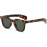 PORADAY Square Sunglasses for Women Men Trendy Thick Frame Sun Glasses Black Shades