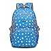 Dog Pawprint Cat Fingerprint Backpack for Elementary or Middle School Girls (Blue)