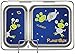 PlanetBox SHUTTLE Eco-Friendly Stainless Steel Bento Lunch Box with 2 Compartments for Adults and Kids - Blue Carry Bag with Aliens Magnets