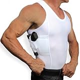 UnderTech UnderCover Men's Concealment Tank Top Coolux Shirt Gray Black White S M L XL XXL XXXL (Black, L)