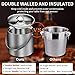 NISONG Ice Bucket, Insulated Stainless Steel Double Walled 3L Ice Bucket with Lid, Whiskey Stones and Tongs for Parties, Bar, Gatherings