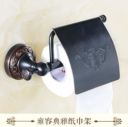 Sursy All Copper Roll Paper Stand Black Bronze Paper Towel Rack European Tissue Box Toilet Paper Rack Retro Toilet Paper Rack Pure Copper Paper Towel RodD