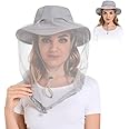 Mosquito Head Net Hat - Bug Cap UPF 50+ Sun Protection with Hidden Netting for Beekeeping Hiking Men & Women