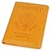GDTK Leather Passport Holder Cover Case RFID Blocking Travel Wallet (Orange)