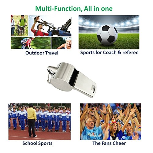Giveet 2 Metal Whistle with Sports Referee Card Set, Red Yellow Card and Stainless Steel Metal Coach Whistle for Soccer