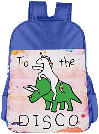 CJTRTE Unicorn Dinosuar To The Disco Girls&amp;Boys Shoulder Backpack Satchel Bag Bagpack For Kids Students(2Color:Pink,Blue)