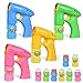 4 Bubble Guns LED Light Up and Sounds, Bubble Blower Bubble Shooter Gun Party Favors for Kids with 8 Pack Bubble Solution, Summer Toys Water Toys