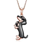 Peireara Dachshund Necklace 925 Sterling Silver Dog Necklace for Women Dachshund Jewelry Dachshund Gifts Dog Gifts for Women