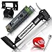 Mini Bike Pump Portable: Presta and Schrader: Road, Mountain, and BMX Hand Pump with Mounting Bracket, Sports Needle, and LED Bike Light 120 PSI By Genius Pump