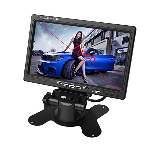 ePathChina® 7" TFT LCD Color 2 Video Input Car RearView Headrest Monitor DVD VCR Monitor With Remote and Stand & Support Rotating The Screen