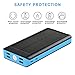 BONAI Solar Power Bank 30000mAh,(Huge Capacity)(Flashlight)(Outdoor) 4.2A Max Input External Battery Pack, 5.8A and Type C Output, Portable Charger Compatible with iPhone, iPad, Samsung, LG More Blue