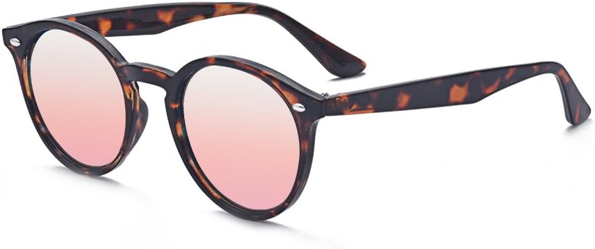 Kelens Vintage Polarized Horn Rimmed Round Circle Sunglasses UV400 Protection