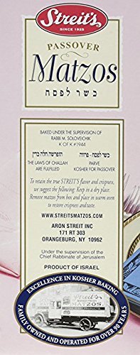 Streit's Passover Matzos Kosher For Passover 16 oz. Pack of 3.