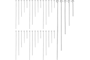 BENECREAT 30Pcs 925 Sterling Silver Ball Head Pins, 0.4/0.6/0.8/1.2/1.4inch Jewelry Making Pins, 24 Guage Straight Head Pins 