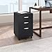 DEVAISE 3 Drawer Mobile File Cabinet, Wood Filing Cabinet fits A4 or Letter Size for Home Office, Black