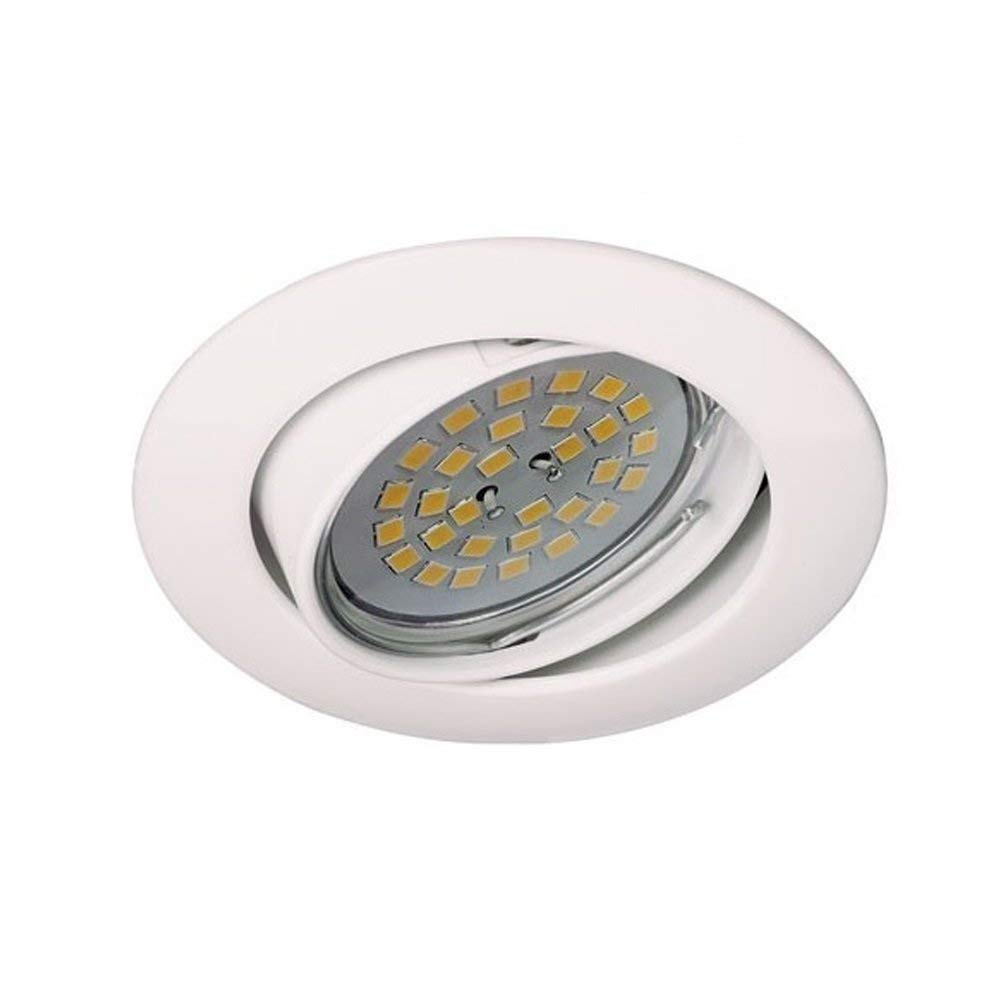 wonderlamp Basic w-e000111 Pack of Recessed Spotlights Round with GU10 Fitting, White, 8.5 x 1.5 cm, Pack of 10