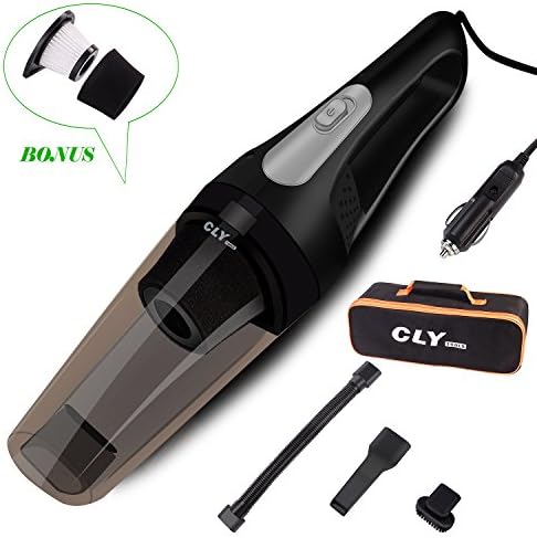 LTE Car Vacuum Cleaner Handheld Wet&amp;Dry Stronger Suction Auto Vacuum Cleaner,DC 12V 4000PA 16.4FT(5M) Power Cord with Metal Fans Car Vacuum,HEPA Filters,Carrying Bag(Black)