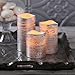 LampLust Distressed Silver Flameless Candles with Warm White LEDs, Set of 3, Real Wax, Batteries & Remote Included