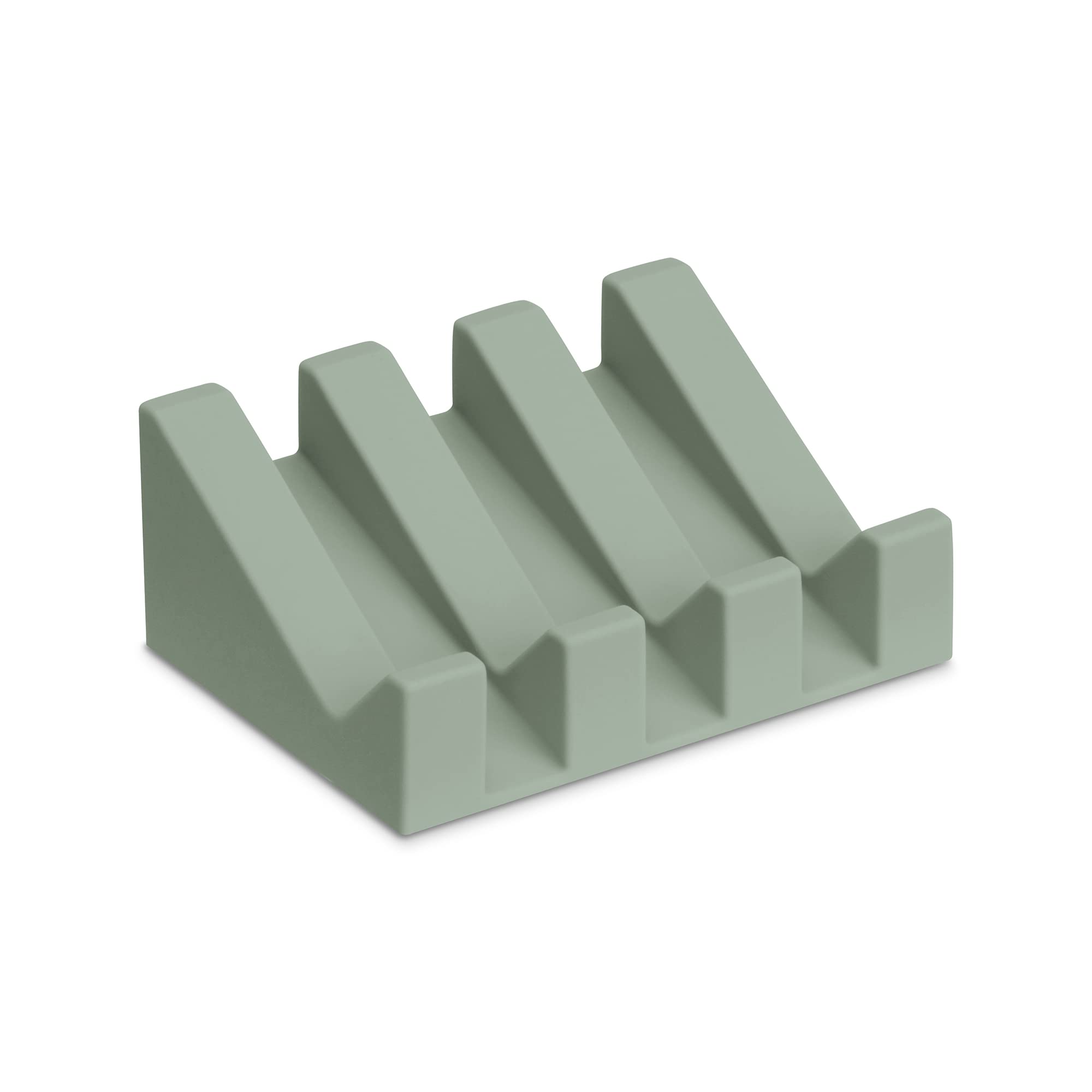 Silicone Soap Dish with Drainage - Soap Dishes for Bathroom, Shower, Kitchen, Travel – Self Draining Easy Cleaning Tray Holder Saver (Green)